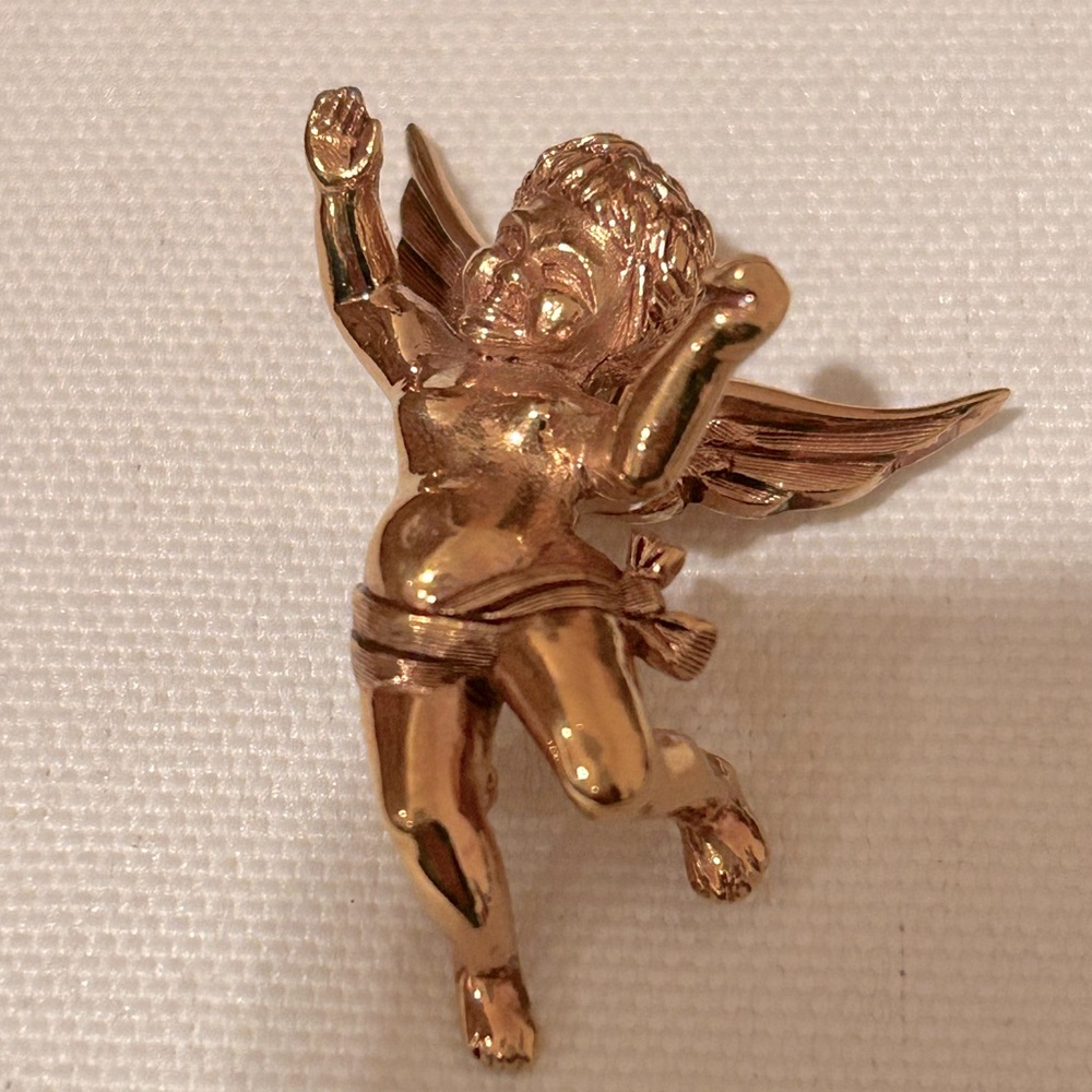 Vintage Marcel Boucher Designer Costume Jewelry Angel Cupid Pin Brooch